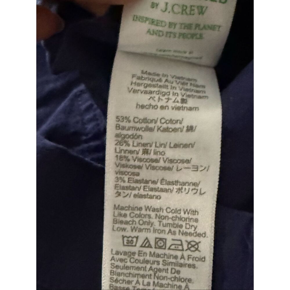 J.Crew Wide Leg Linen Blend Pants Women’s 27 Blue Patch Pocket High Rise - Picture 12 of 13